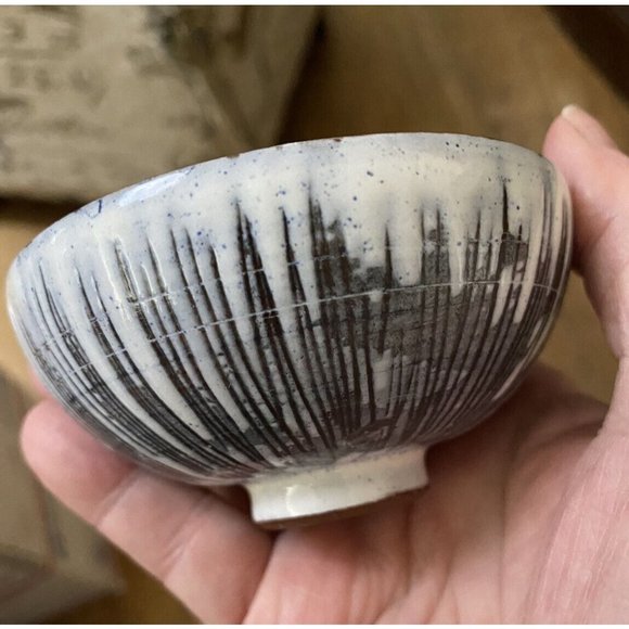 Laholm Swedish Studio Art Pottery Sgraffito Small Bowl Signed Vtg 1960-70 HTF - Picture 3 of 10